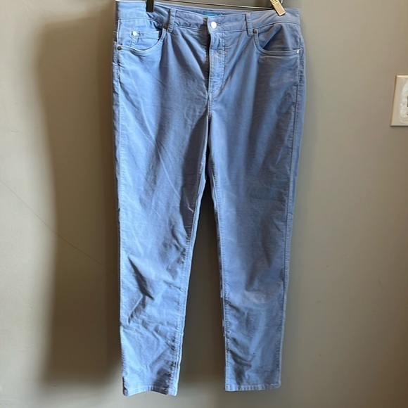 J. McLaughlin Watson Velvet Jeans Pants Baby Blue Size 12 - Picture 1 of 7